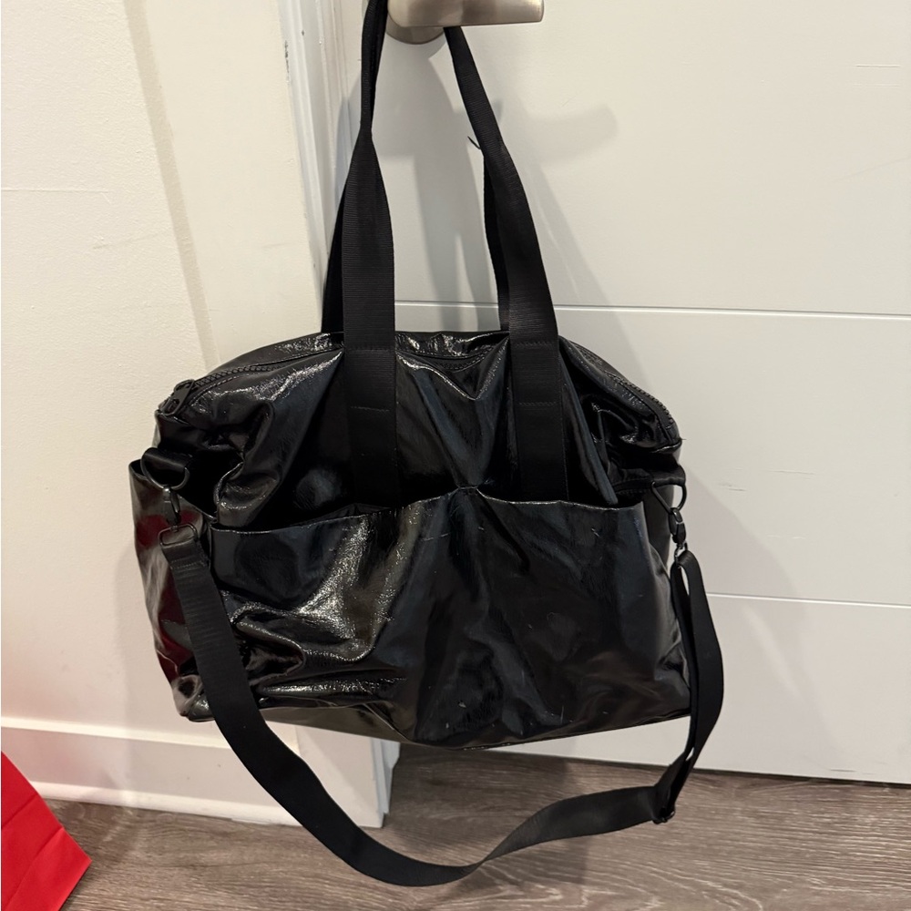 Fabletics Shiny Black Travel Bag